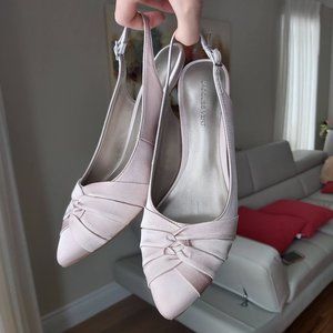 Cream pink Jacques Vert kitten heel